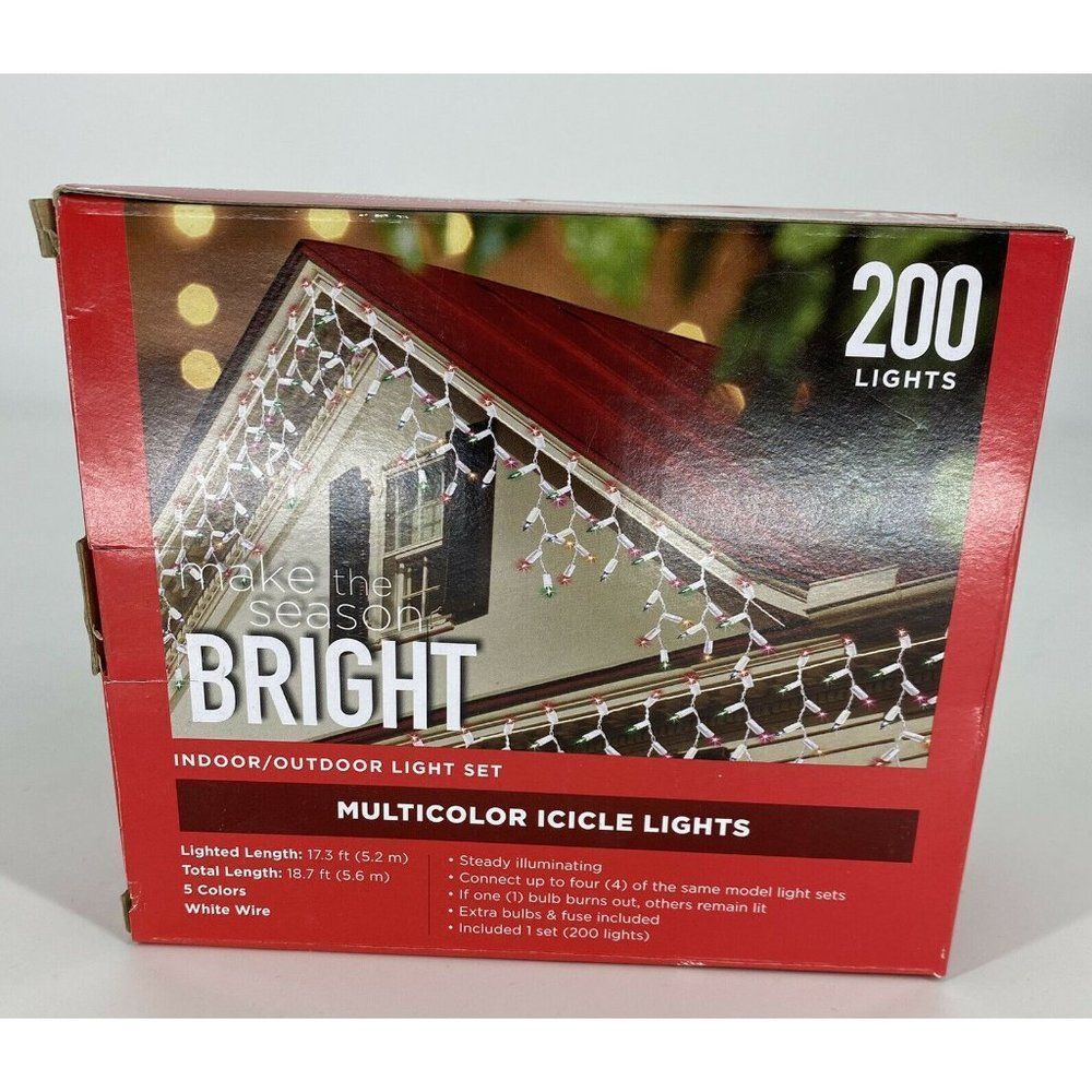 COPY - Walgreen's Multi Colored Icicle Lights 200 Lights String Wedding Christm…